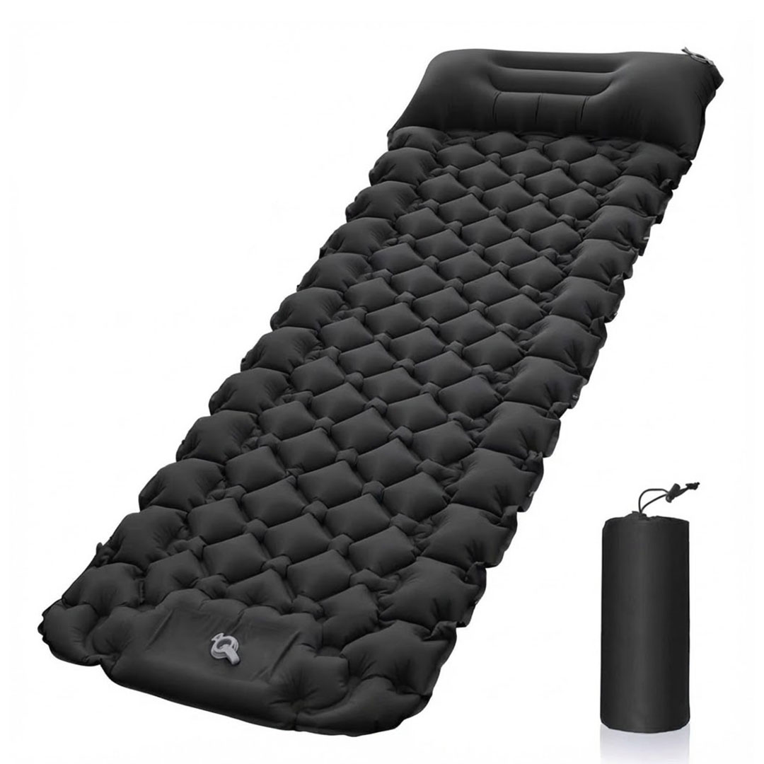 Inflatable Sleeping Mat with Built-in Foot Pump & Pillow