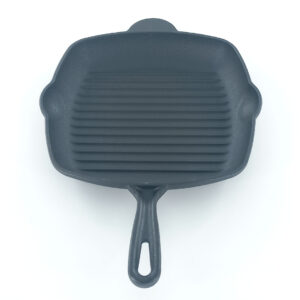 HW3811-cast-iron-grill-pan-3 27cm Heavy Duty Cast Iron Grill Pan - Pre-Seasoned Square Griddle