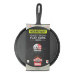 28cm Heavy Duty Pre-Seasoned Cast Iron Pan / Flat Tawa - Homeway