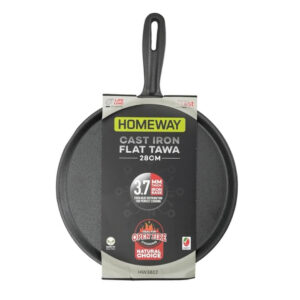 28cm Heavy Duty Pre-Seasoned Cast Iron Pan / Flat Tawa - Homeway