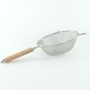 Fine Mesh Strainer with Wooden Handle – Stainless Steel Kitchen Sieve