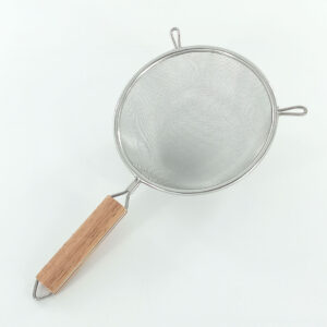 Fine Mesh Strainer with Wooden Handle – Stainless Steel Kitchen Sieve