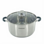 Stainless Steel Cooking Pot with Glass Lid - 24, 26 & 28cm