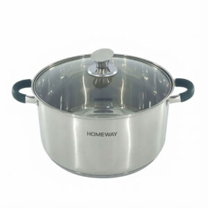 Stainless Steel Cooking Pot with Glass Lid - 24, 26 & 28cm
