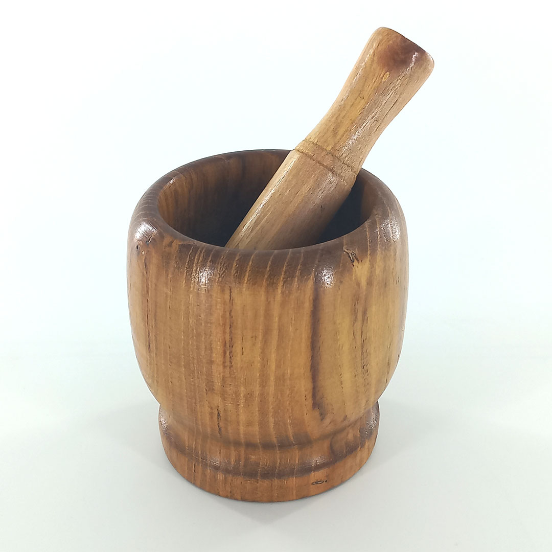 Solid Wood Mortar & Pestle Set