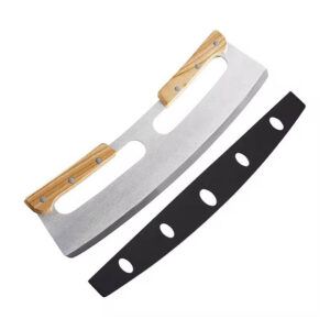35cm Pizza Cutter Rocker with Dual Wood Handles