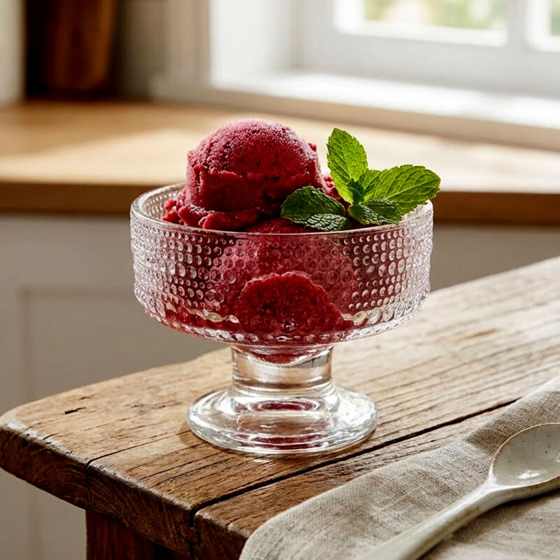 0505-ice-cream-bowl-7 6pc Glass Ice Cream Bowl Set - Bubble Textured Design