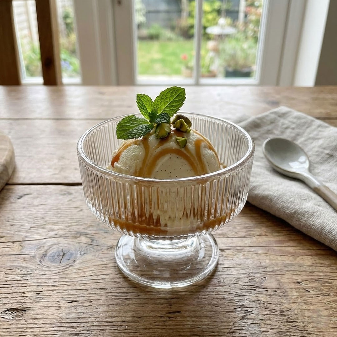 6pc Ice Cream Bowl Set - Ribbed Design