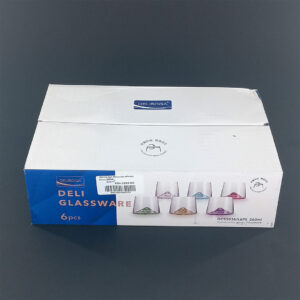 6pc 260ml Mountain Whisky Glass - Colorful Base Design
