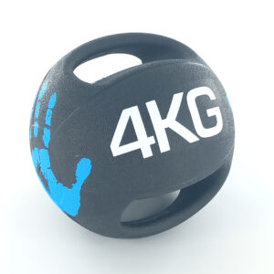 Double Handle Medicine Ball with Textured Rubber Surface - 4kg