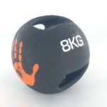 Double Handle Medicine Ball with Textured Rubber Surface - 8kg