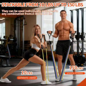 11pc Stackable Resistance Band Set - 4.6kg to 22.7kg