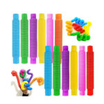 12pc Colourful Pop Tube Fidget Toys for Kids