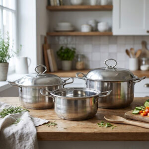 Stainless Steel Pot with Induction Base