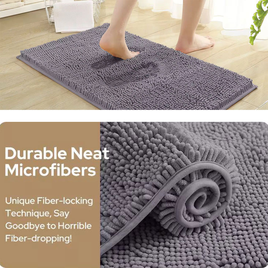 Premium 3pc Nonslip Bathroom Mat Set - Ultra Soft Shaggy