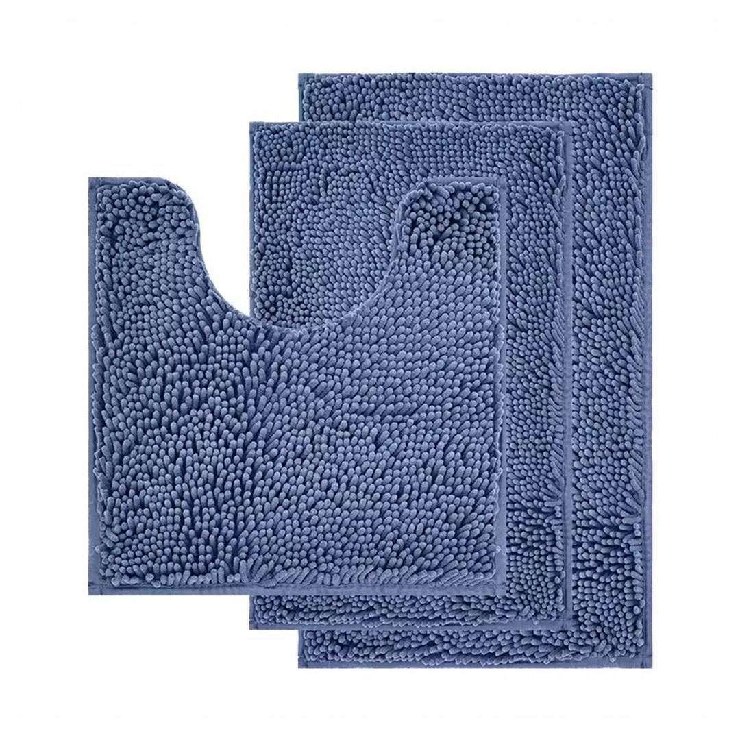 Premium 3pc Nonslip Bathroom Mat Set - Ultra Soft Shaggy