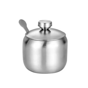 250ml Stainless Steel Seasoning Jar or Sugar Bowl with Spoon