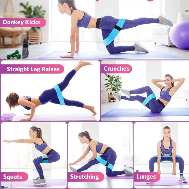 3pc-hip-resistance-band-set-4 3pc Hip Resistance Band Set - 27, 41, 68 kg Workout Bands