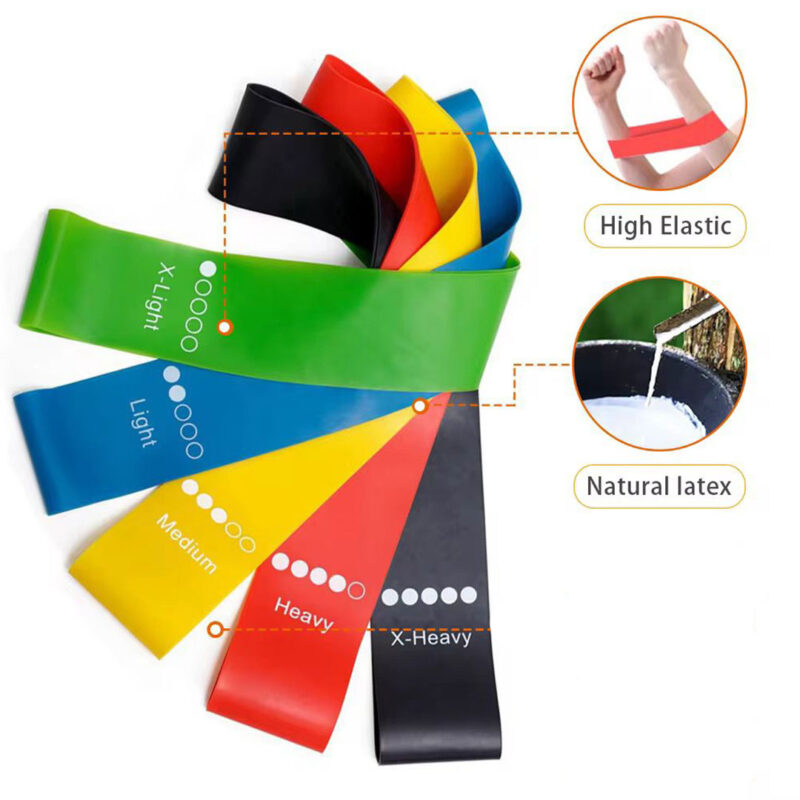 5pc Mini Loop Resistance Band Set with 5 Intensity Levels