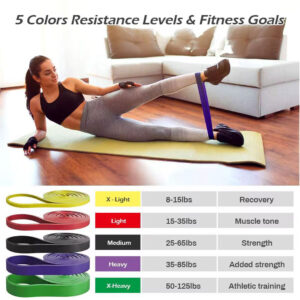 6pc Long Loop Resistance Band Set for Strength Training - 4 to 79 kg