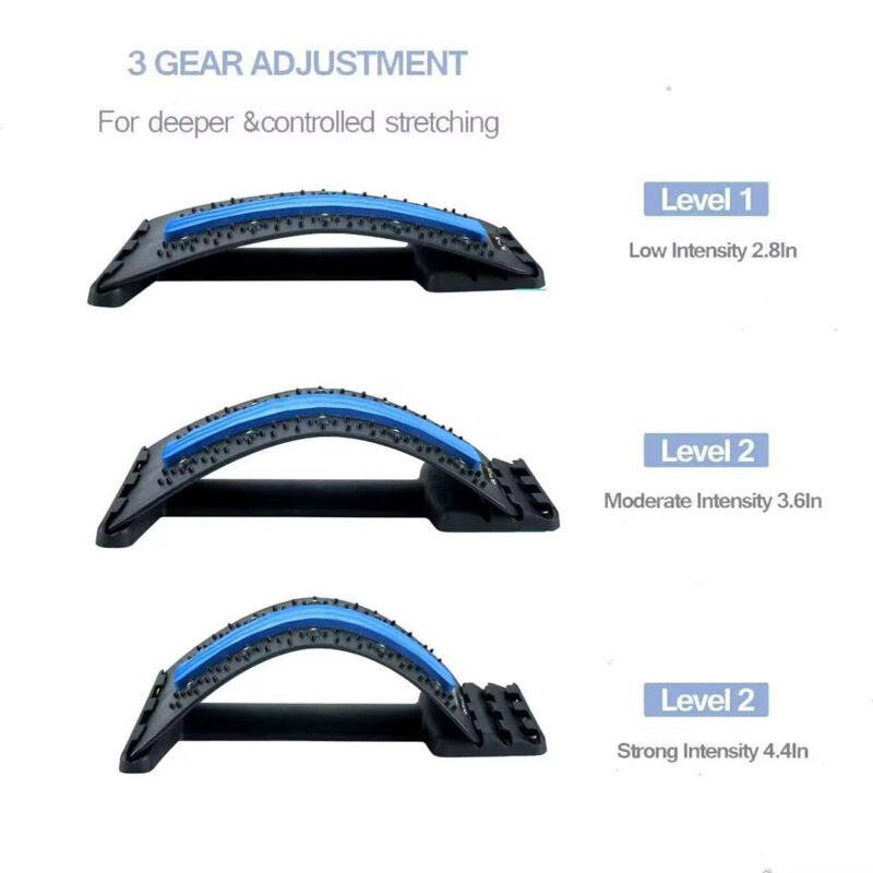 Adjustable Lumbar Back Stretcher with 3 Intensity Levels