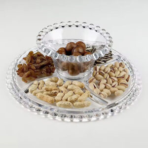 glass cake stand with glass dome lid