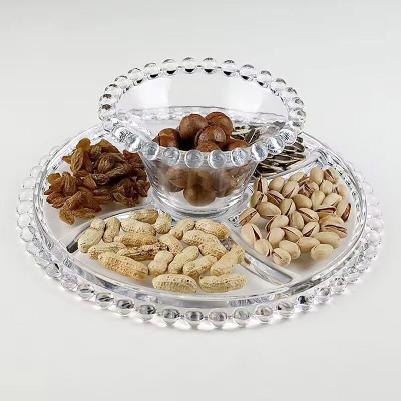 glass cake stand with glass dome lid