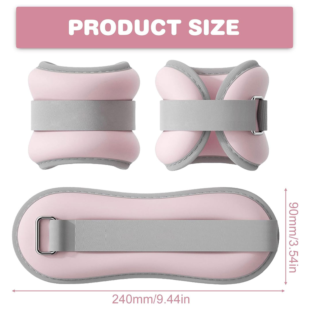 Ankle Weights - Soft Neoprene, 1 to 3kg Pair