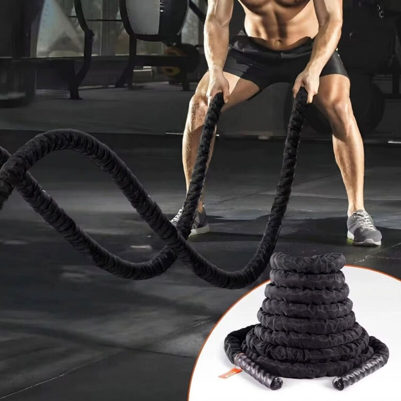 Heavy Duty Battle Rope with Sleeve and Wall Anchor - 38ft & 50ft