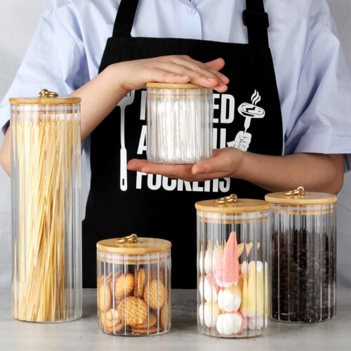 Borosilicate Glass Jar with Airtight Bamboo Lid