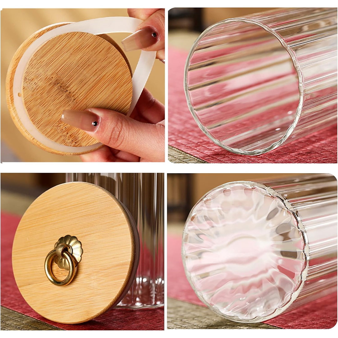 Borosilicate Glass Jar with Airtight Bamboo Lid
