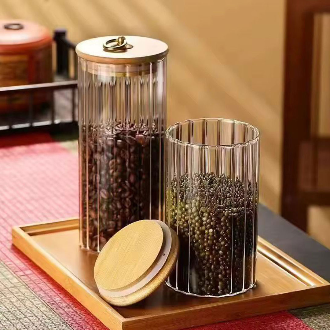 Borosilicate Glass Jar with Airtight Bamboo Lid
