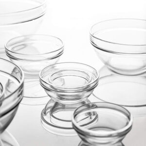 Clear Glass Stack Bowls - 6 to 23cm