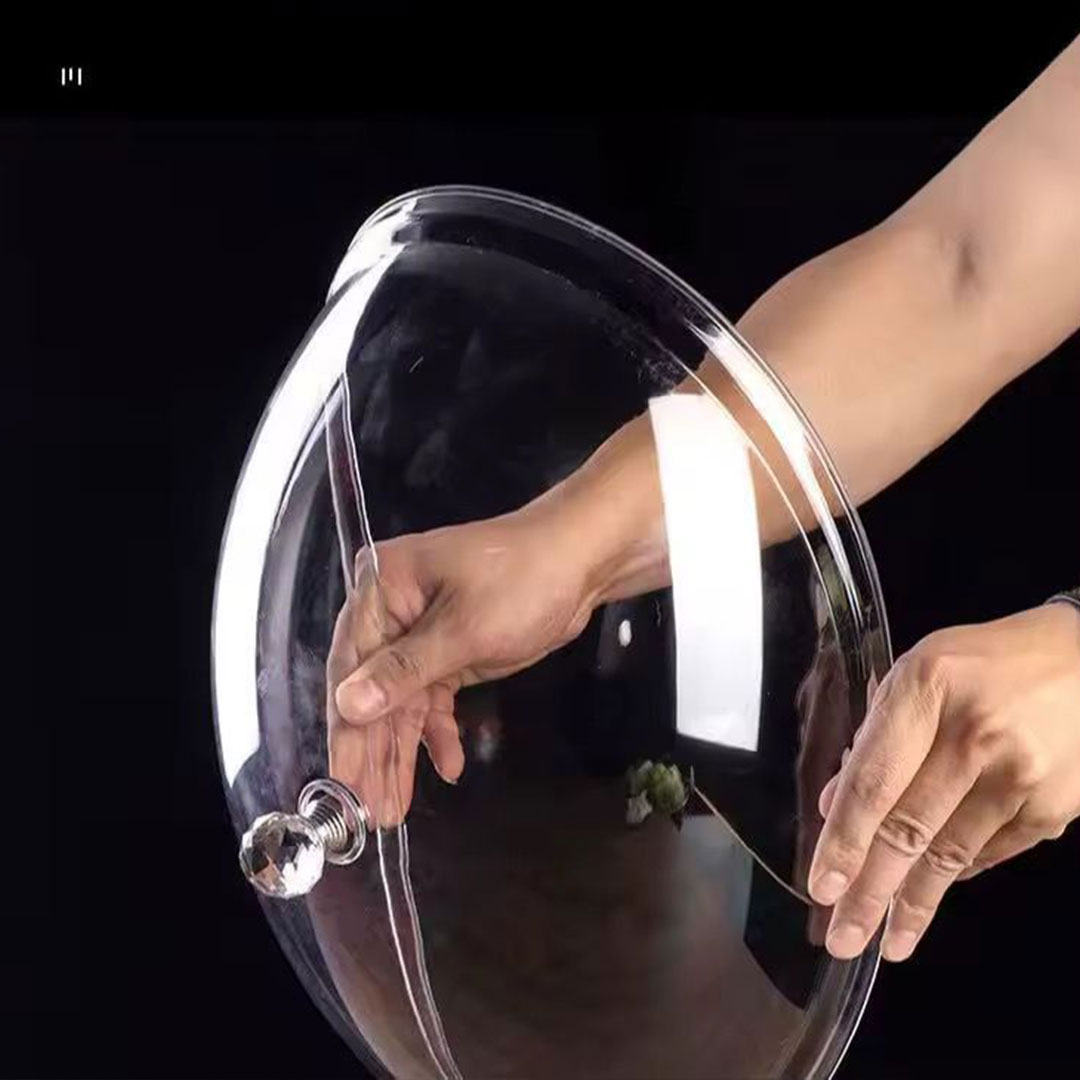 30cm Glass Cake Stand with Acrylic Dome Cover