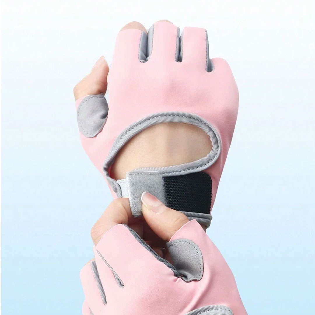 Half Finger Gym Gloves – Honeycomb Silicone Palm Protection