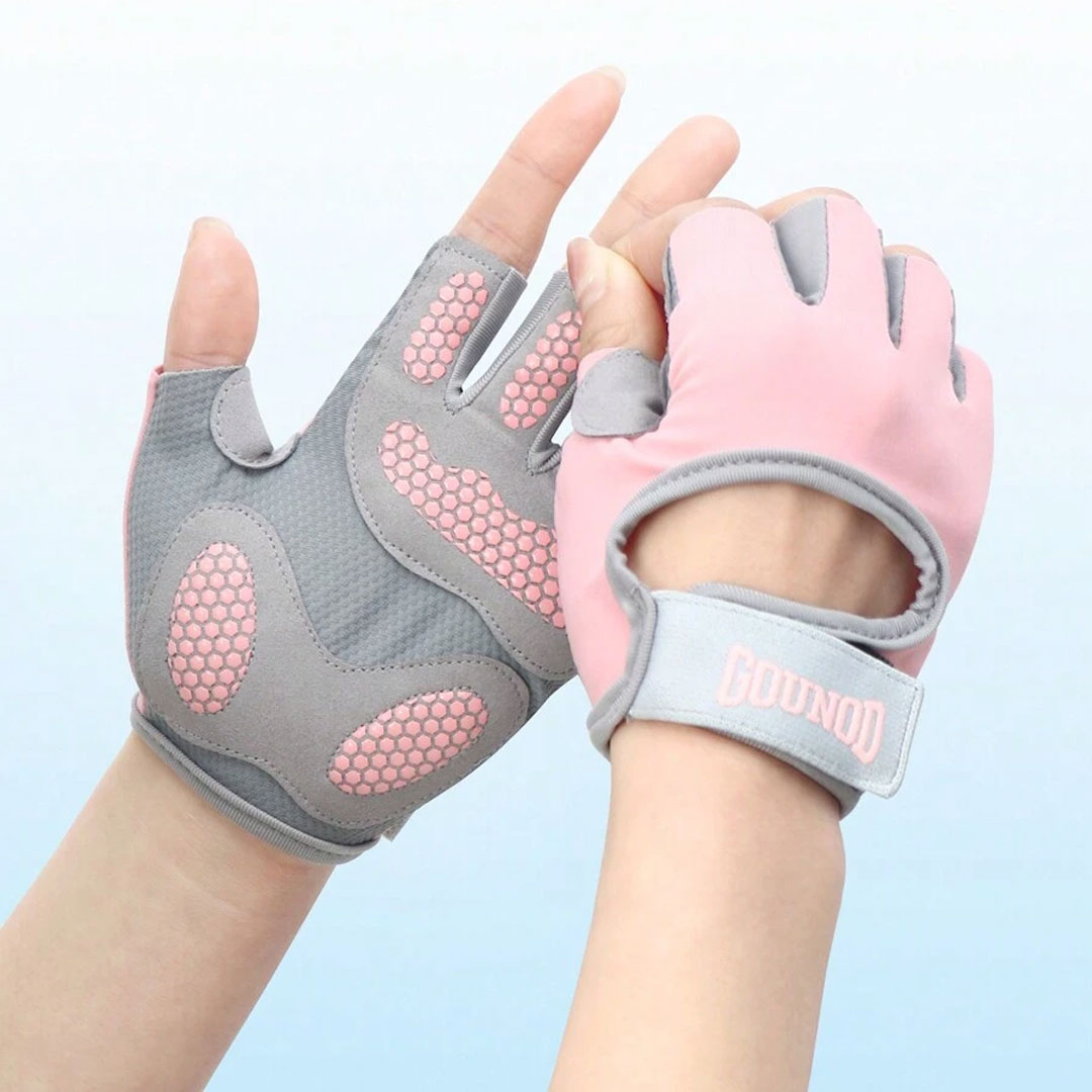 Half Finger Gym Gloves – Honeycomb Silicone Palm Protection