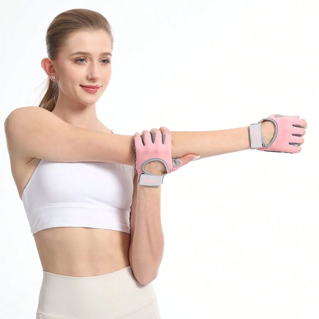 Half Finger Gym Gloves – Honeycomb Silicone Palm Protection