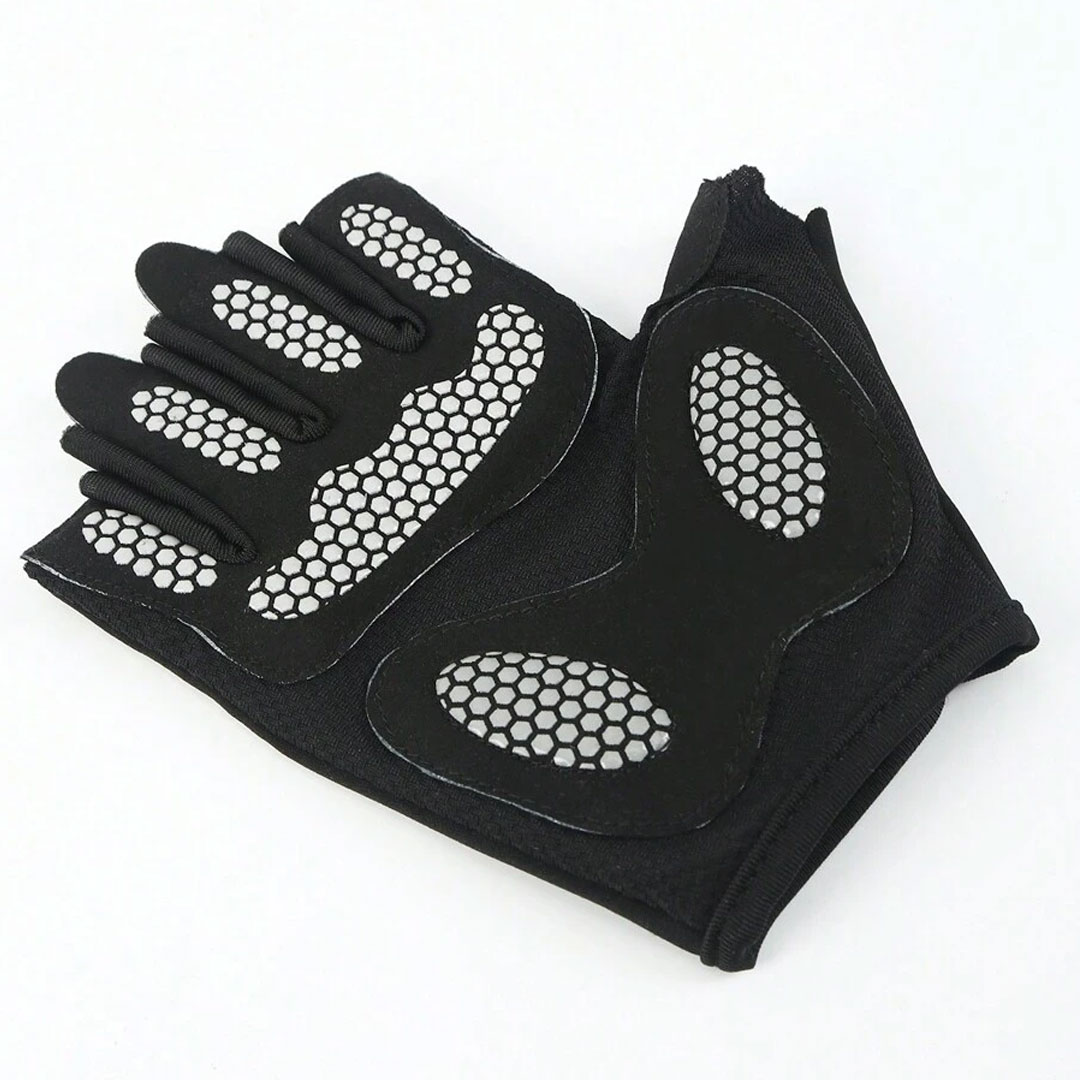 Half Finger Gym Gloves – Honeycomb Silicone Palm Protection