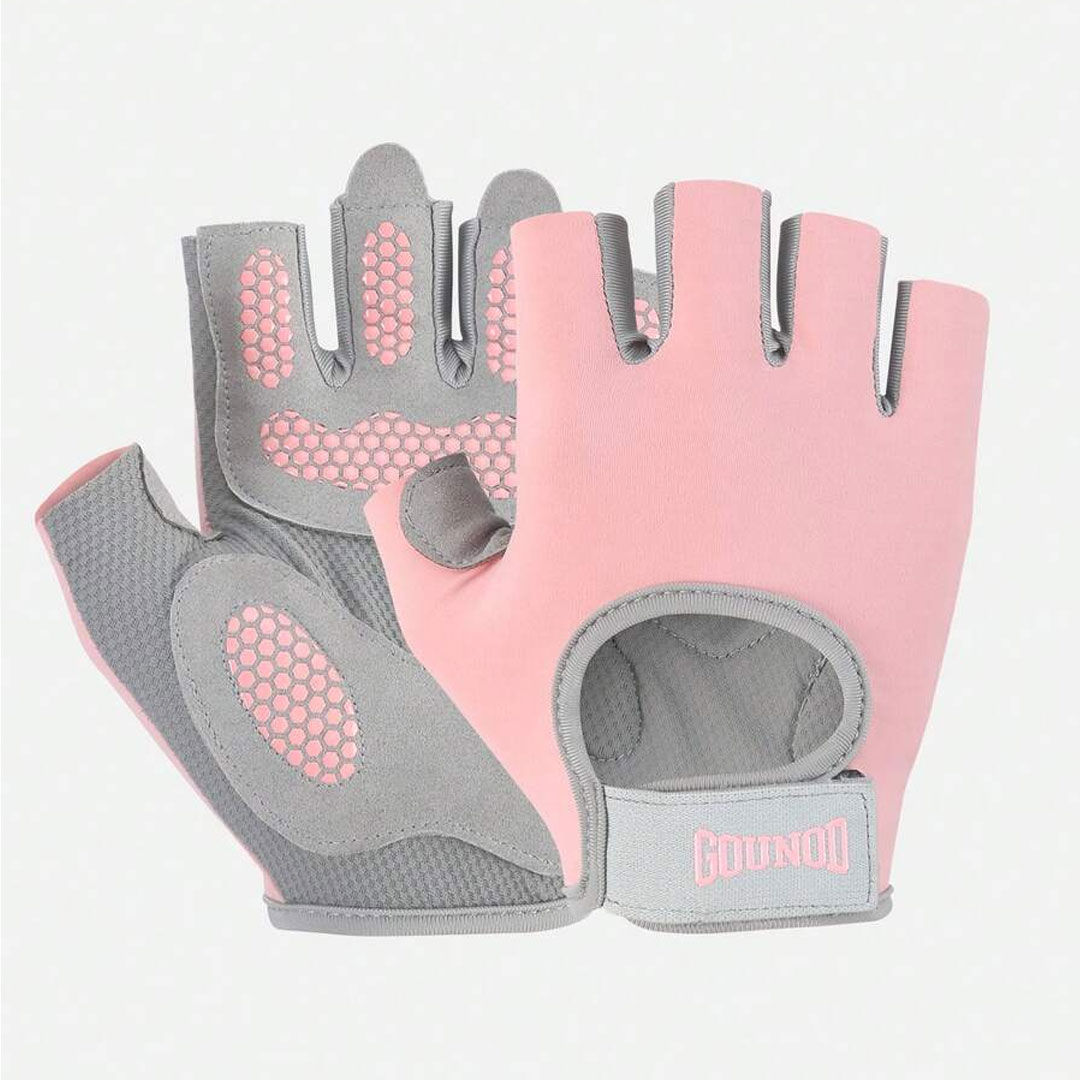 Half Finger Gym Gloves – Honeycomb Silicone Palm Protection