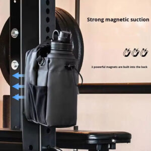 Magnetic Gym Water Bottle Bag with Phone & Essentials Storage