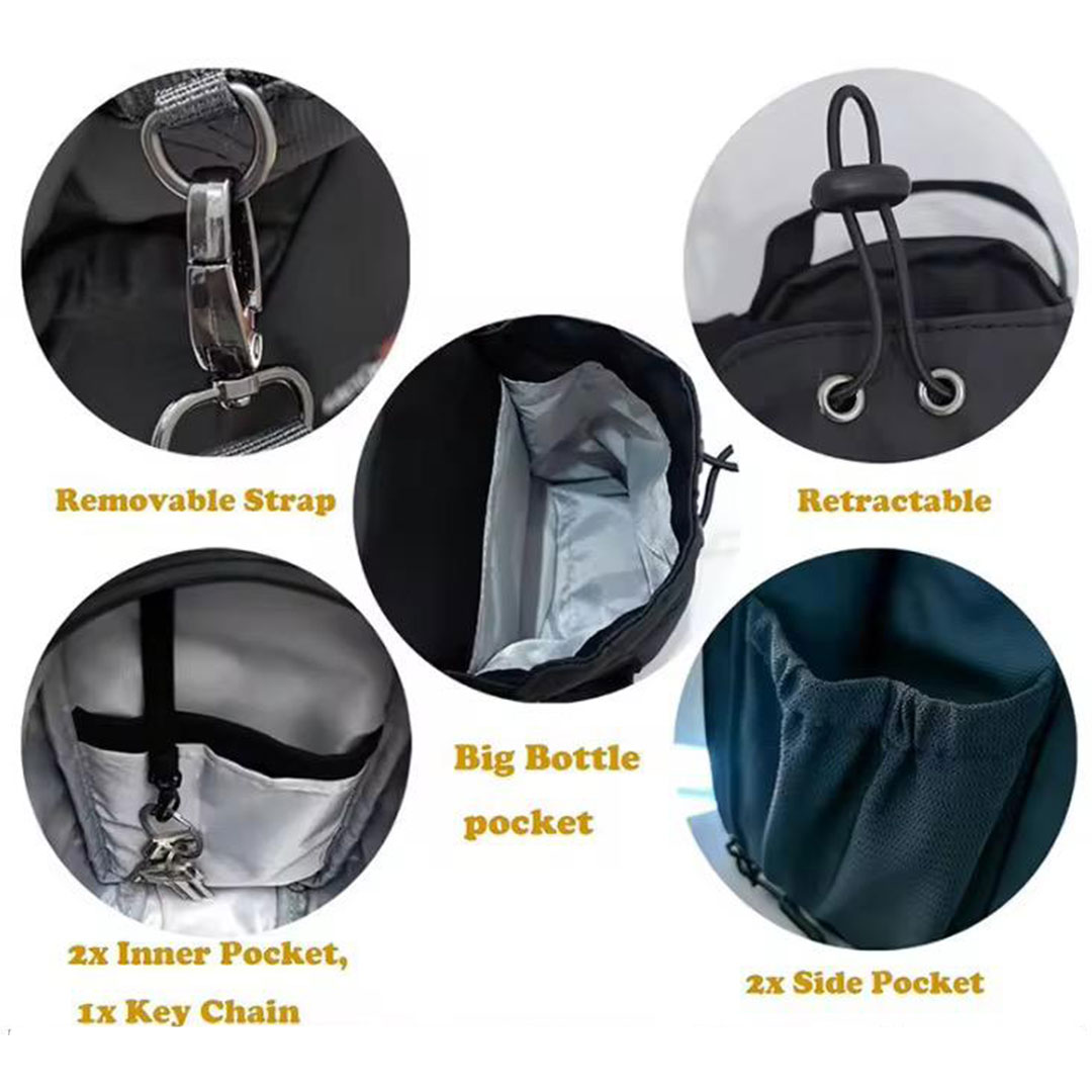 Magnetic Gym Water Bottle Bag with Phone & Essentials Storage