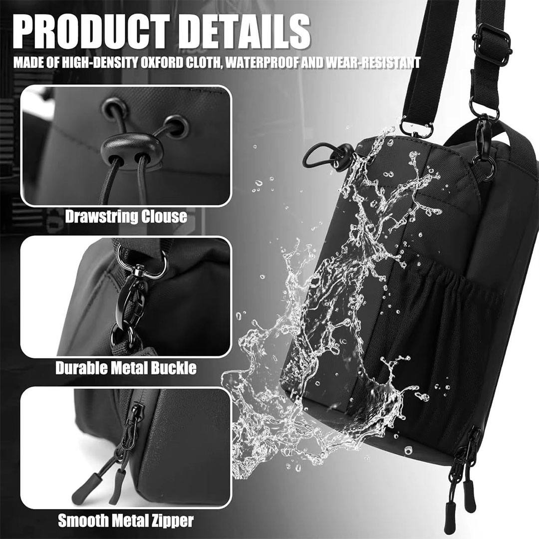 Magnetic Gym Water Bottle Bag with Phone & Essentials Storage