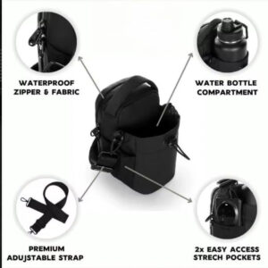 Magnetic Gym Water Bottle Bag with Phone & Essentials Storage