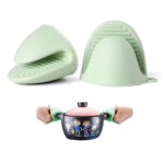 2pc Ribbed Grip Silicone Oven Mitts Set