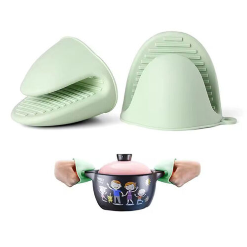 2pc Ribbed Grip Silicone Oven Mitts Set