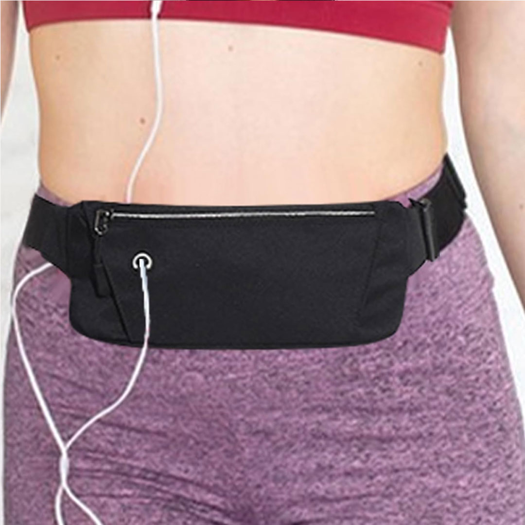 Slim Waist Bag with Earphone Port