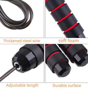 Weighted and Adjustable Skipping Rope with Steel Bearings