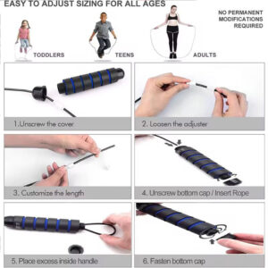 Weighted and Adjustable Skipping Rope with Steel Bearings