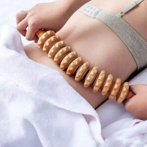37cm 9 Wheel Curved Wooden Massage Roller