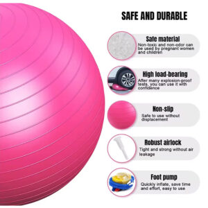 Antiburst Yoga Ball with Pump - Exercise Stability Ball